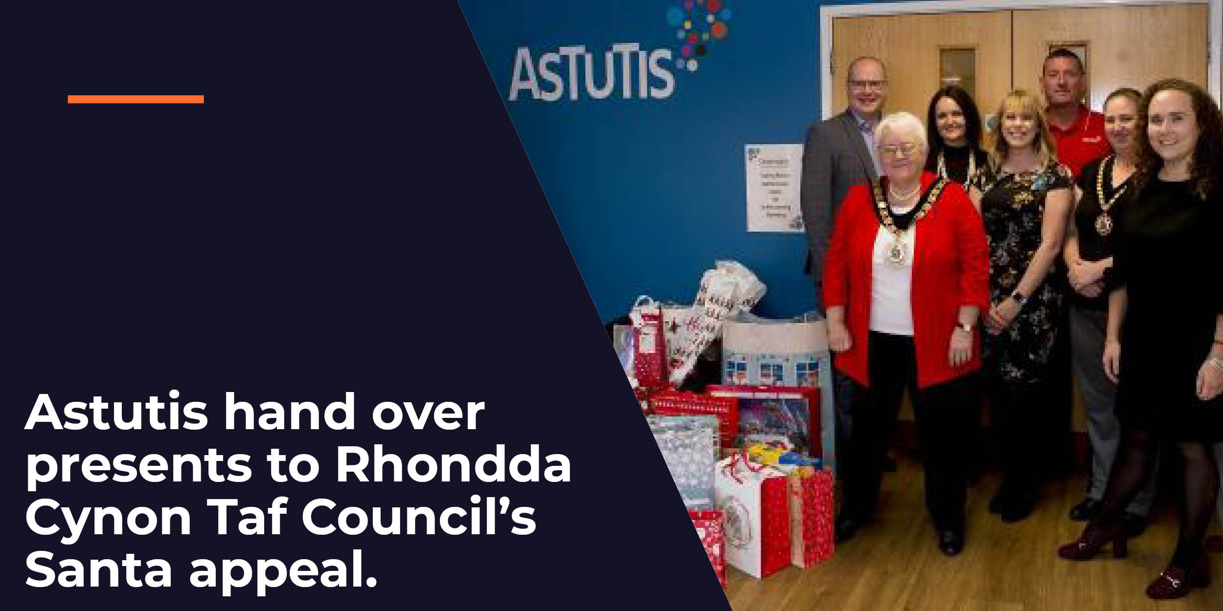 Astutis hand over Presents to Rhondda Cynon Taf Councils Santa Appeal Image